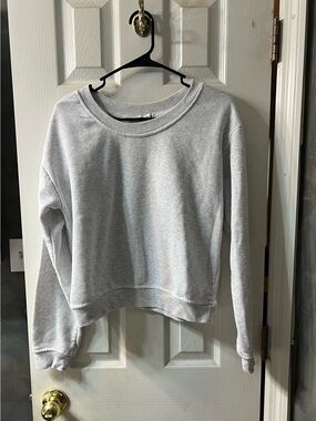 Better Together Light Gray Cropped Crewneck Sweatshirt- Womens XL